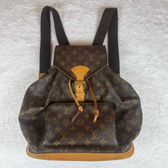 Louis Vuitton Monogram Montsouris GM Leather Drawstring Backpack Academic - Picture 2 of 16